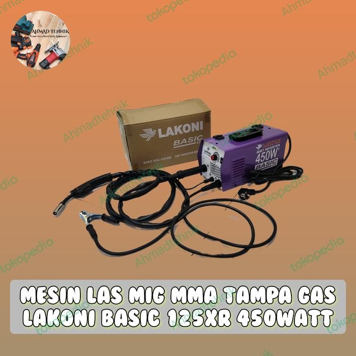 Mesin Las Mig Tanpa Gas 450 Watt Lakoni Basic 125Ixr Mig Mma Tanpa Gas