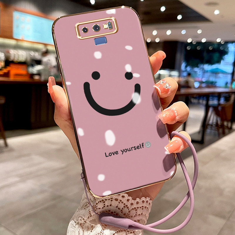 Casing Hp Untuk Samsung Galaxy Note 9 Note 8 Case Casing tas emosi senyum pola Kesing HP Cesing tali