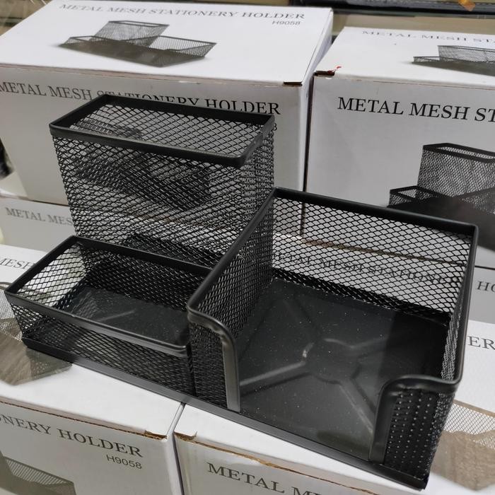 

Kenko Stationary - Desk Set/Pen Holder/Tempat Alat Tulis Jaring Jala Metal(Besi)