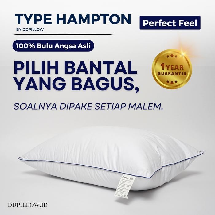 KADM Ddpillow Bantal Bulu Angsa Asli / Bantal Hotel Bintang 5, Type Hampton (Perfect Feel)
