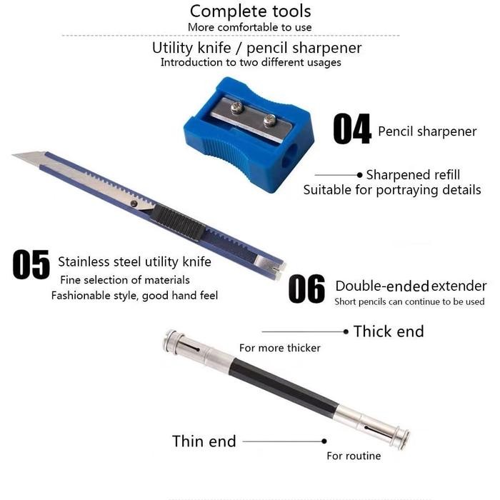 

Nyoni Drawing Pencil Gambar Set 29Pcs Metal Tin Box Pensil Gambar Lukis Sketsa Lengkap Paket Pasti