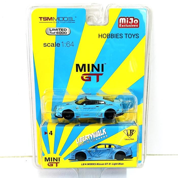 Mini GT 1/64 no. 4 MIJO LBW Nissan GT-R R35 Light Blue