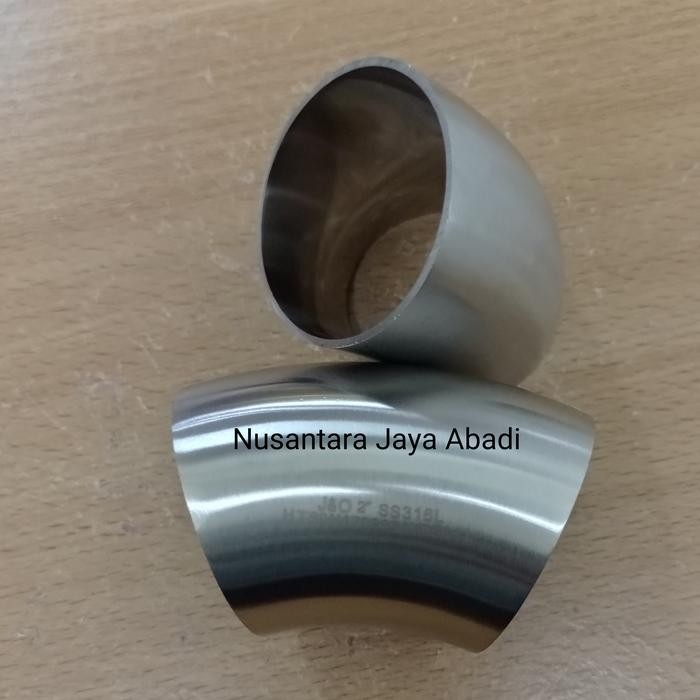 Mantab Elbow 45 Derajat Sanitary Stainless 316 L 2 " Inchi 50.8 Mm