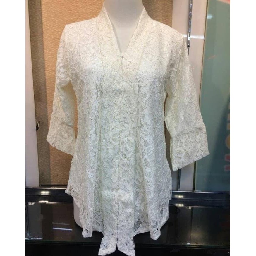 Atasan Kebaya Brukat Floy Modern Warna Putih