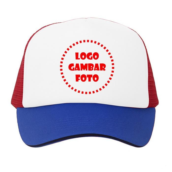 Topi Trucker Premium Sablon Custom Satuan Full Warna