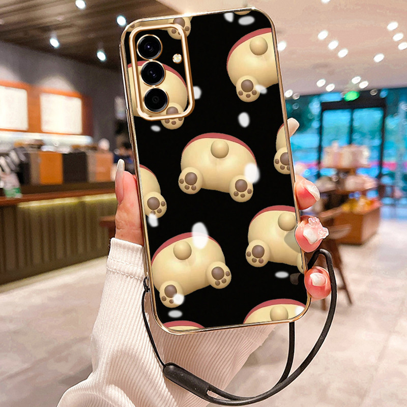 Casing Hp Untuk  Samsung A56 5G Case Pantat beruang Pelapisan Mewah Cesing Lanyard ponsel Kesing sil