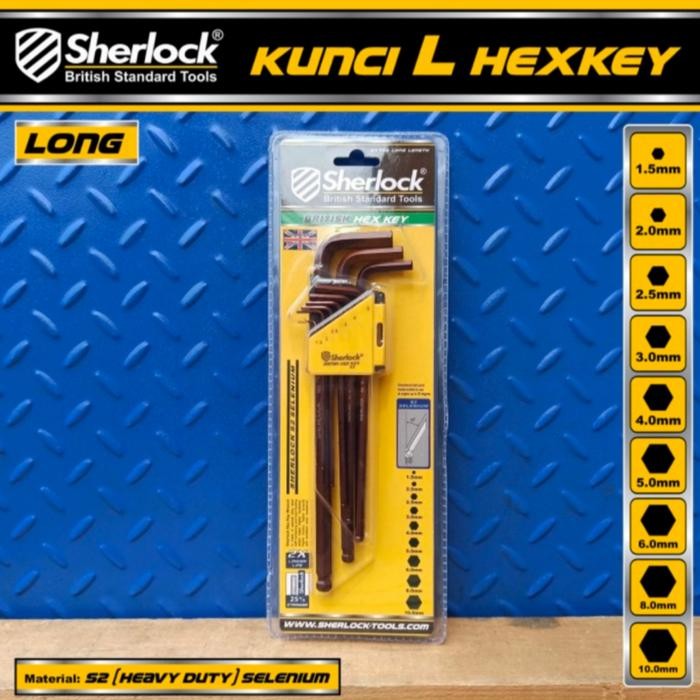 Terlaris Kunci L Set 9 Pcs Panjang Sherlock - Hexkey Set Long Sherlock