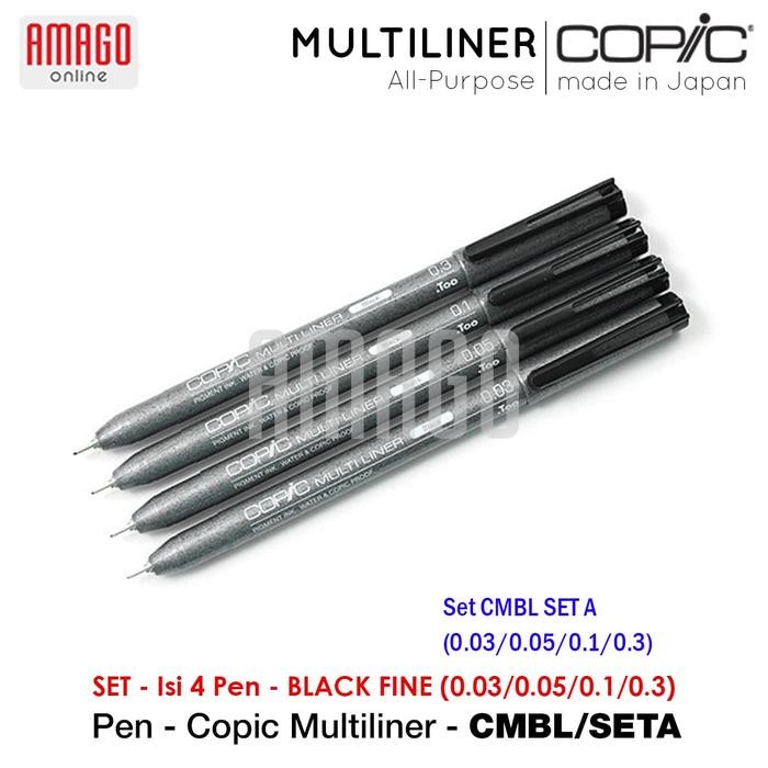 

COPIC MULTILINER BLACK FINE (4 PCS/SET) - CMBL/SETA