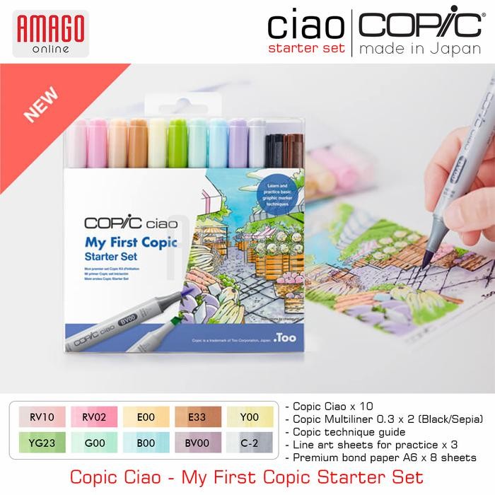 

Copic Ciao My First Copic Starter Set - 10 pcs Ciao + 2 pcs Multiliner