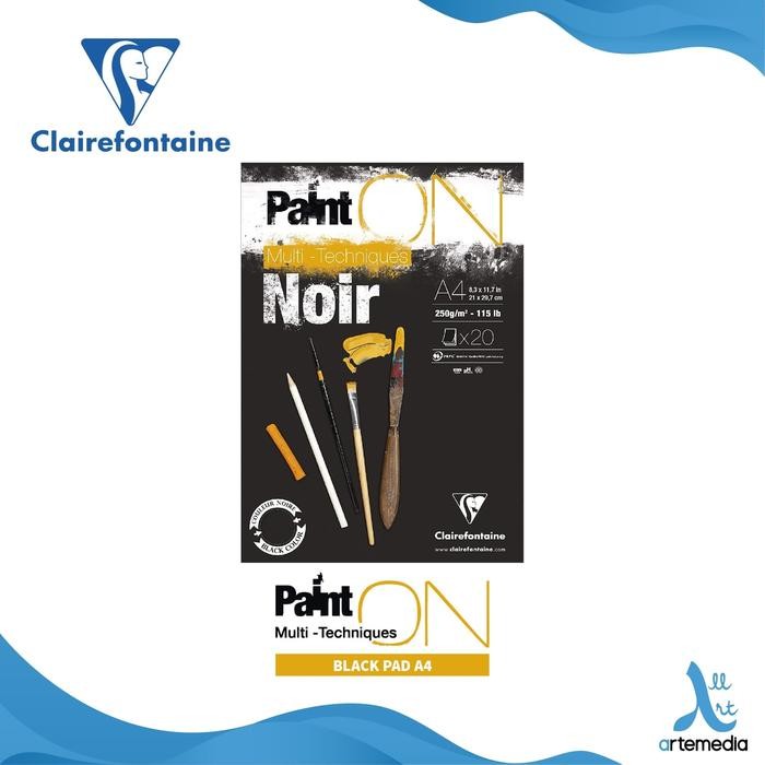 

Buku Sketsa Clairefontaine Paint On A4 Black Paper Multi Technique Pad