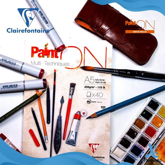 

Buku Sketsa Clairefontaine Paint On A3 White Paper Multi Technique Pad