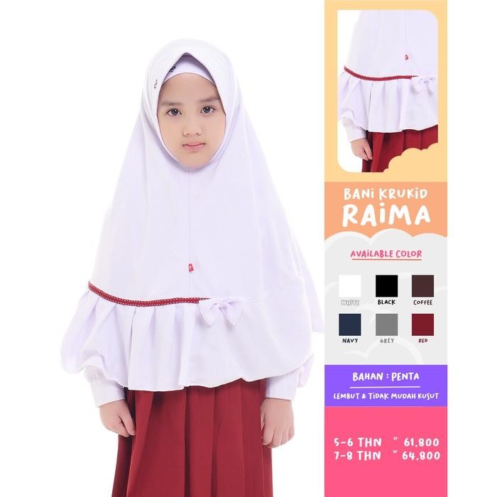 (Allthebest) JILBAB KERUDUNG ANAK SEKOLAH SD 5-8Y BANI BATUTA RABBANI ORI. KADO
