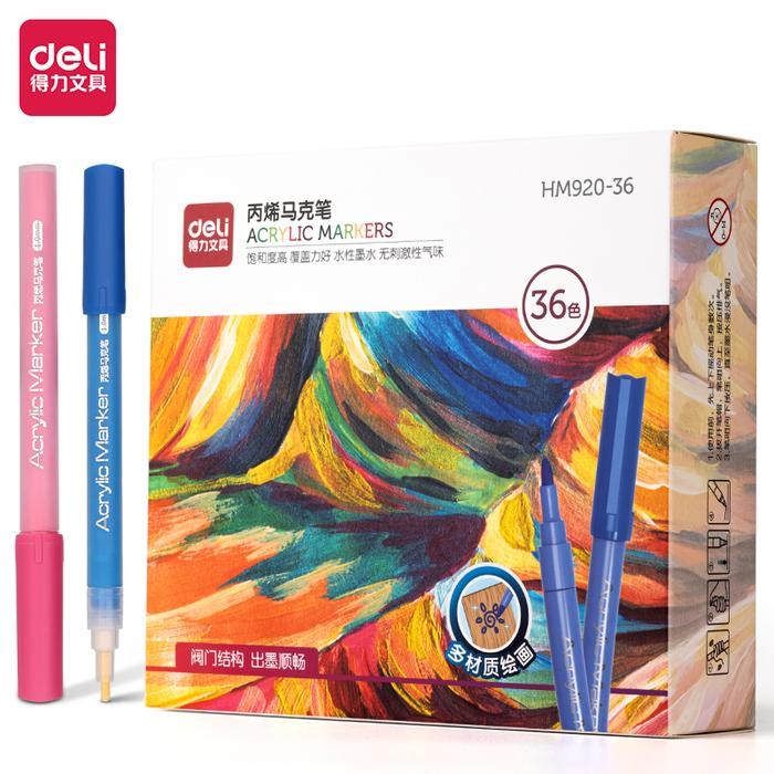 

Deli Spidol Akrilik / Acrylic Marker 48 Color HM920