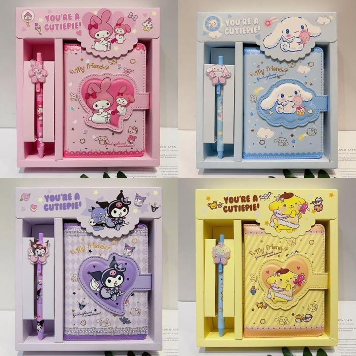 

TUMI Notebook 2In 1 Buku Tulis Anak Magnet Buku Memo Dan Pen Kuromi Cinnamoroll Melody