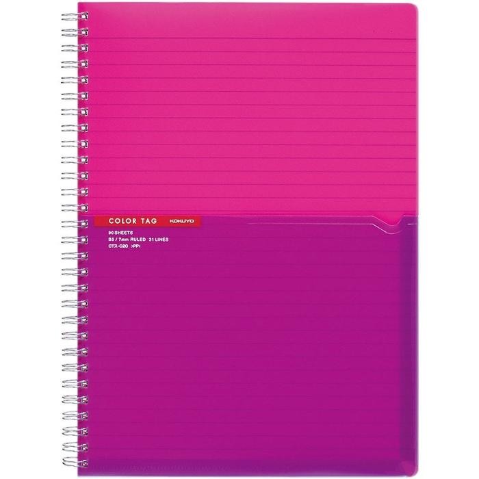 

TUMI Kokuyo Twin Ring Notebook Color Tag Bi-Color Semi B5 90Sheets 7Mm