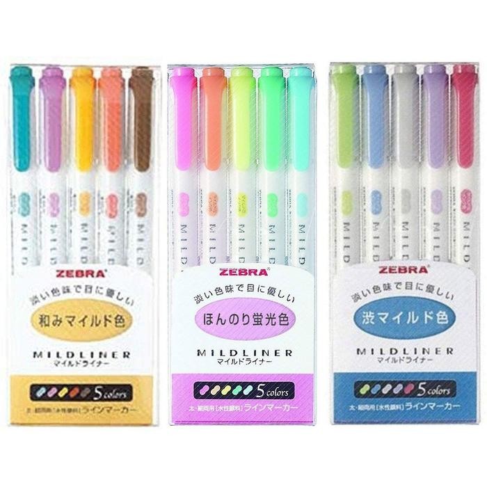 

I77W Highlighter Zebra / Zebra Mildliner Set 5 Warna