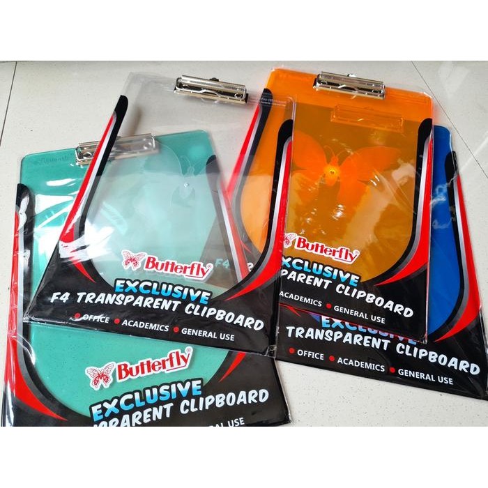

I77W Papan Jalan Clipboard Acrylic Transparent F4 - Butterfly