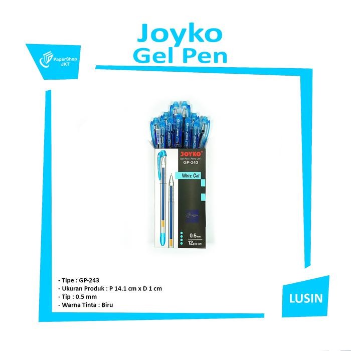 

X689 Joyko - Pulpen Gel Pen Gp-243 Whiz Gel Blue - Lusin
