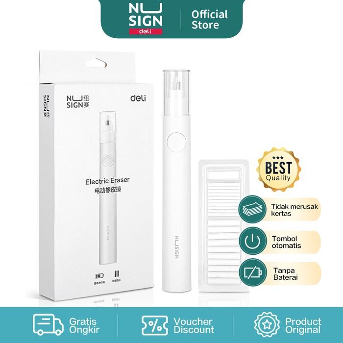

X689 Deli Nusign Electric Eraser / Penghapus Elektrik Refill 20Pcs Ns152