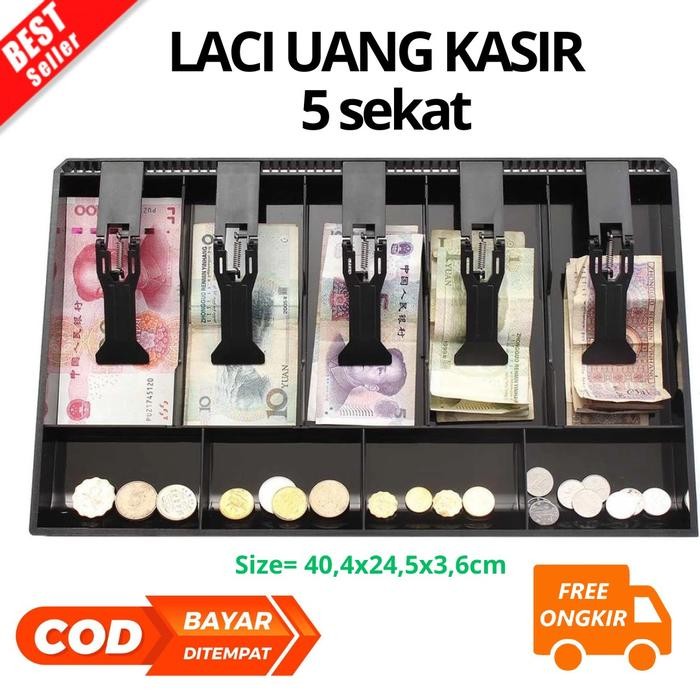 

X689 (Slp) Bayar Di Tempat Laci Uang Kasir / Money Cash Tray 5 Sekat / Cash Drawer Laci