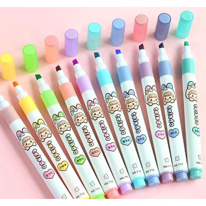 

X689 Highlighter Stabilo Buat Jurnal 1 Set 6 Warna Edisi Dodogirl Alat Blue Gray Green