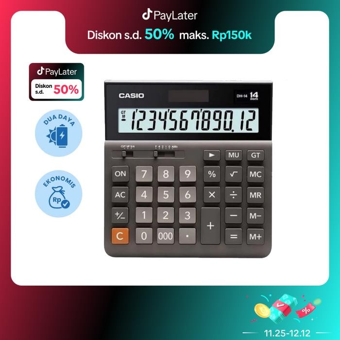 

X689 Casio Dh-14 - Hitam - Kalkulator Kantor - 14 Digit Plastik Keys