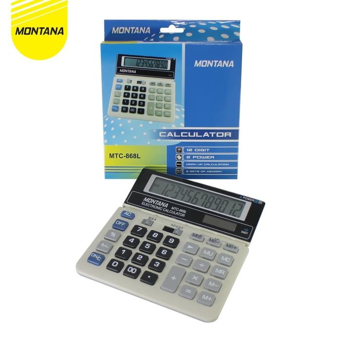 

X689 Montana Kalkulator Alat Hitung 12 Digit Electronic Calculator Big Display 2 Power