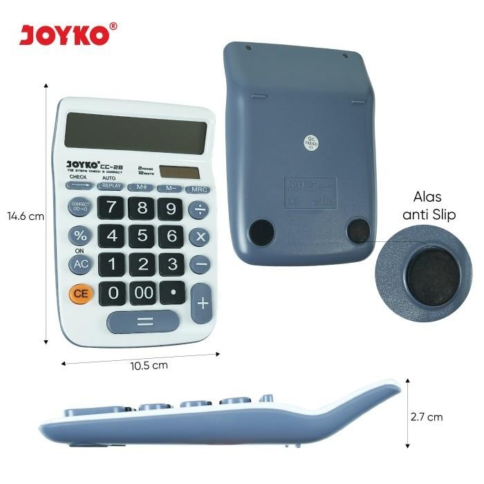 

X689 Calculator Kalkulator Joyko Cc-28 12 Digits Check Correct