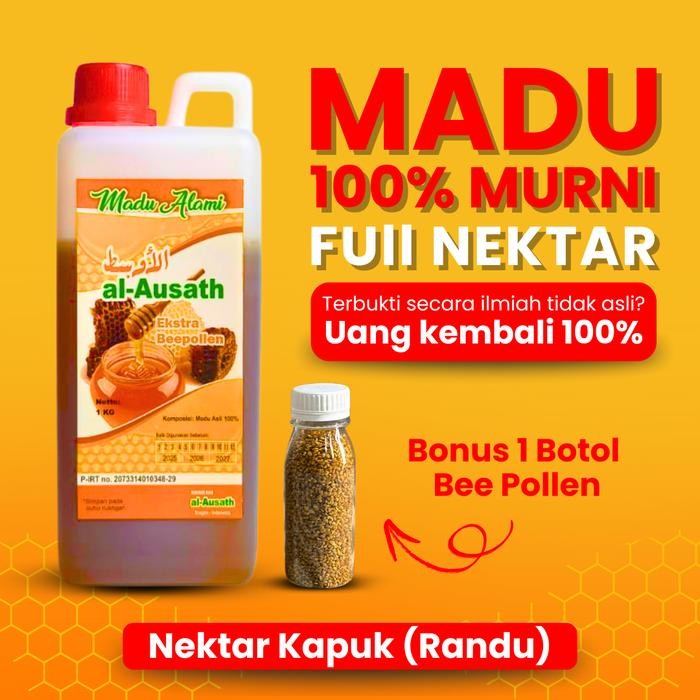 

1KG MADU ASLI AL-AUSATH NEKTAR RANDU/KAPUK - Madu Murni Asli 100% Original Tanpa Campuran + Bonus