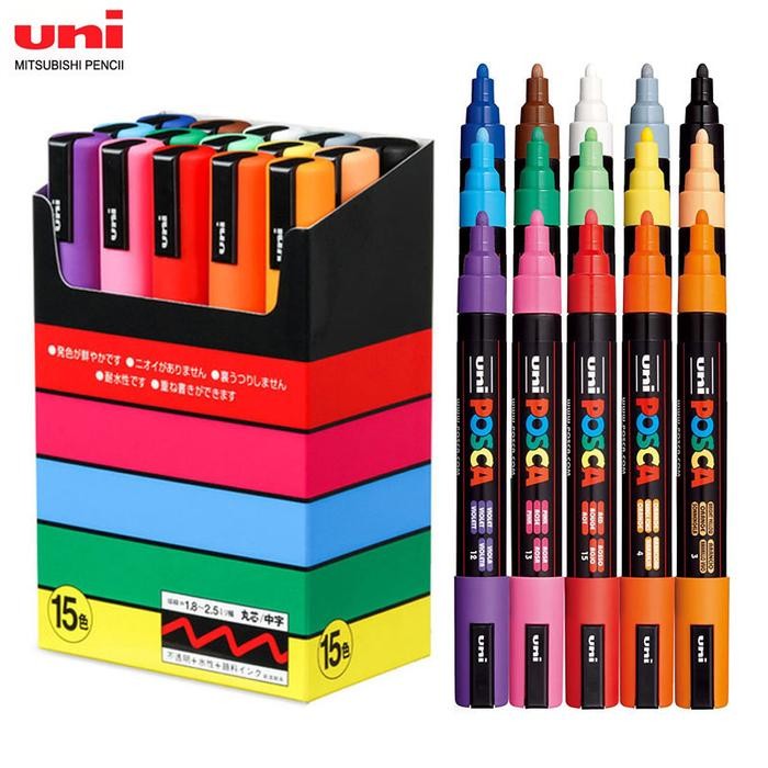 

NEW Uni 1pc Paint Markers Plumones Colores Posca PC1M3M5M Mer