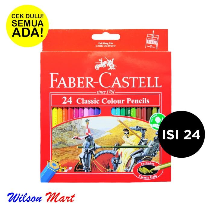 

FABER CASTELL CLASSIC COLOUR PENCILS ISI 24 BATANG PENSIL WARNA