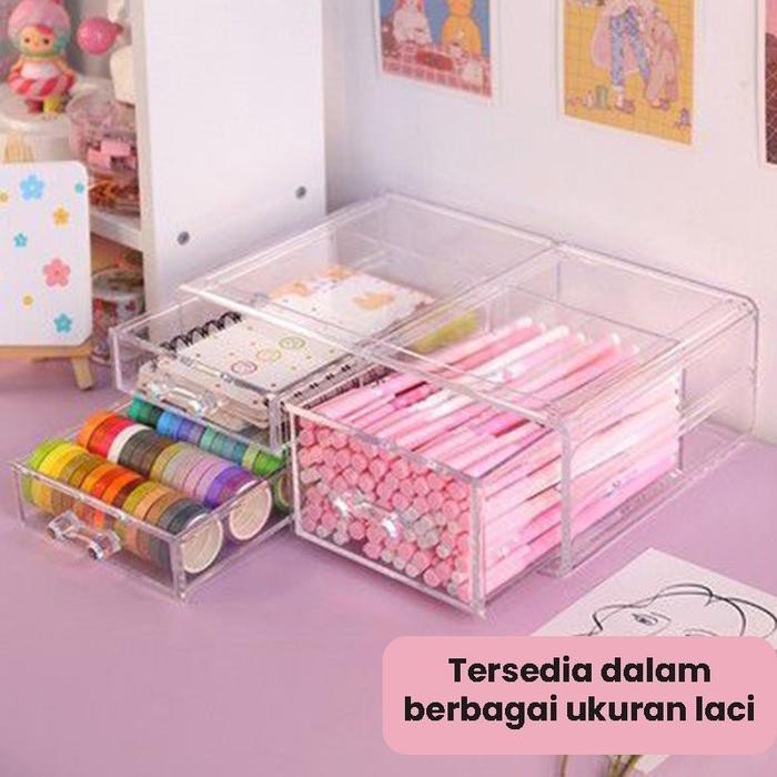 

Starlight Rak Laci Bening Tempat Pena Organizer Stationery Storage Box Meja Kotak Penyimpanan