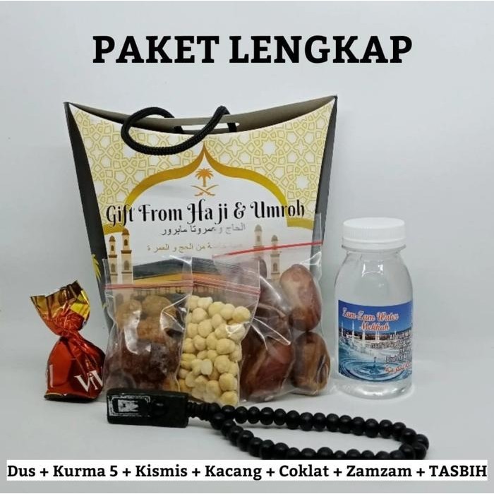 

[50 PCS] Paket Oleh Oleh Haji dan Umroh Goody Bag plus kartu ucapan