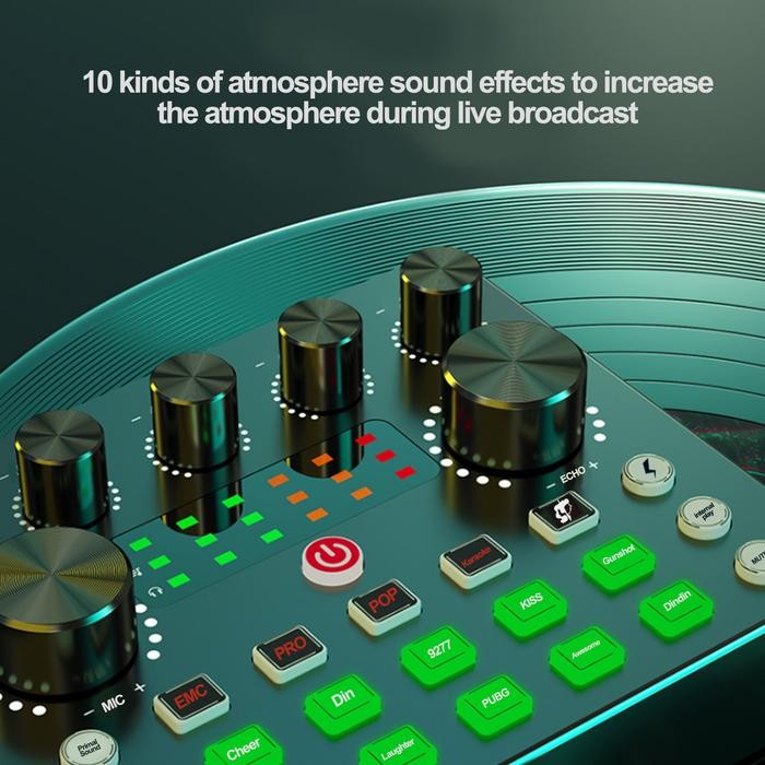 

BONKYO V8S +EARPHONE SOUNDCARD AUDIO USB EXTERNAL MIXER BLUETOOTH MIC FOR PHONE PC SOUND CARD LIVE