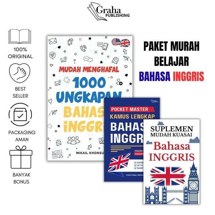 

PAKET MURAH BELAJAR BAHASA INGGRIS MENGHAFAL 100O UNGKAPAN, KAMUS POCKET INGGRIS, SUPLEMEN BAHASA