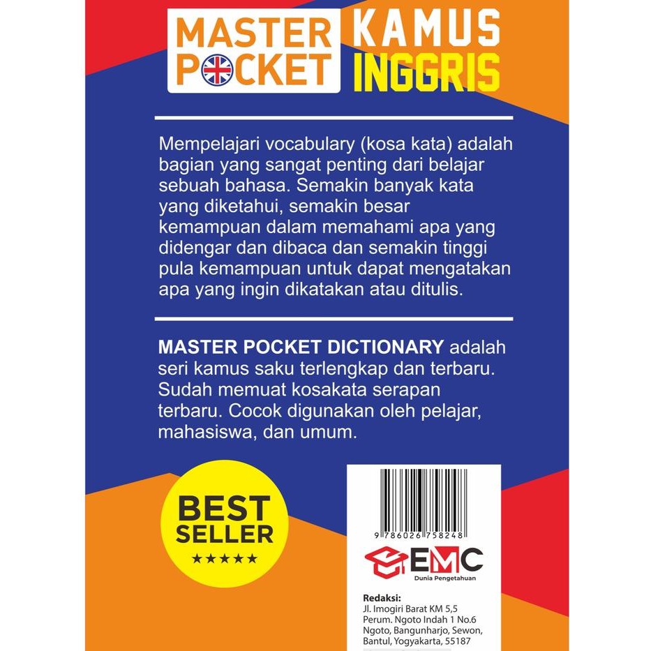 

BUKU KAMUS INGGRIS TOP NO 1 MASTER POCKET KAMUS INGGRIS