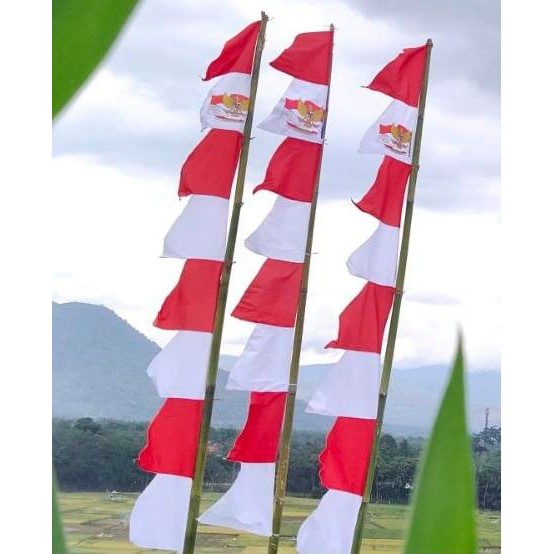 

(Allthebest) Bendera umbul umbul 2,8 meter merah putih garuda 8 mata - Garuda Stand