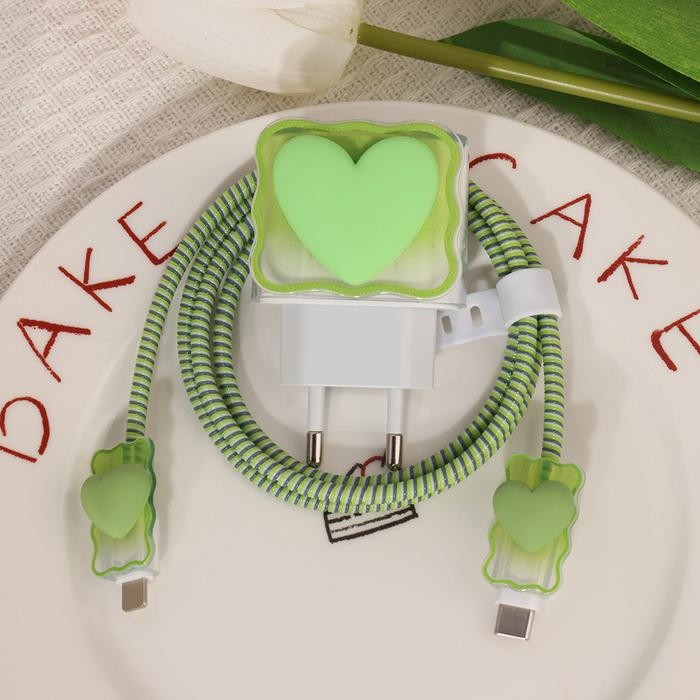 1Set 5 PCS Case Charger For iPhone 18w&20w Bunga Pelindung Charger iPhone Pelindung Charger Kabel