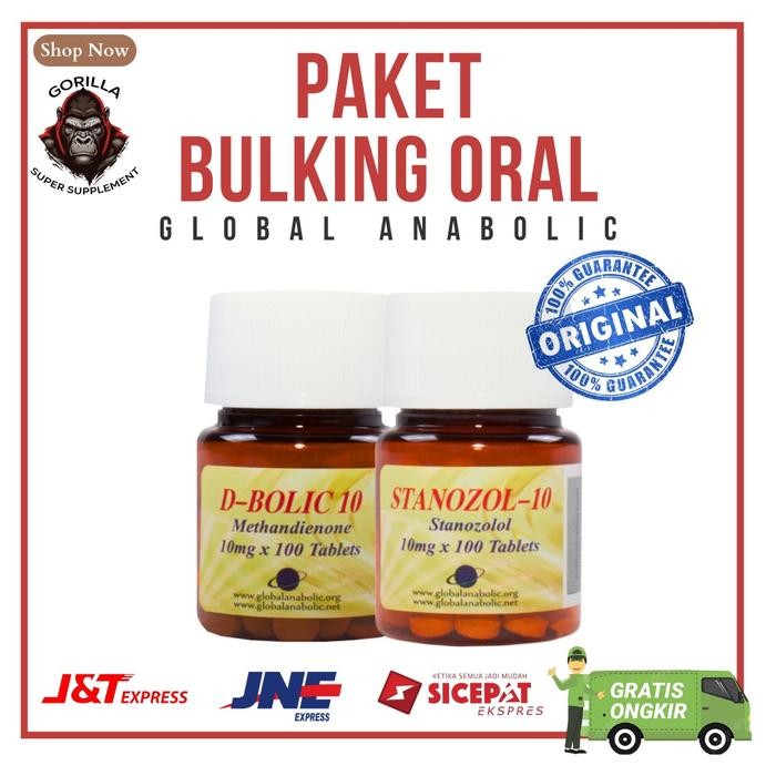 Paket Bulking Kering Oral Murah Meriah Dbol Dbolic dan Stano Stanozol Global Anabolic untuk Bulking