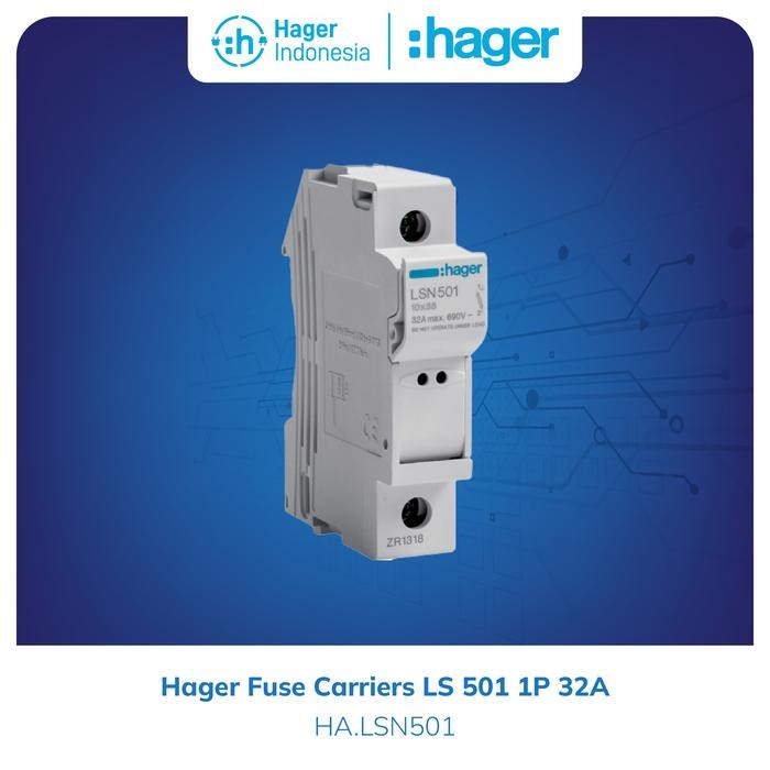 HAGER FUSE CARRIER 10X38MM / RUMAH FUSE KERAMIK 10X38MM LSN501