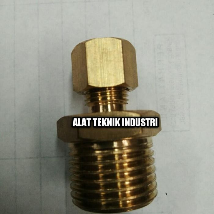 MALE CONECTOR 6MM X 1/2" KUNINGAN