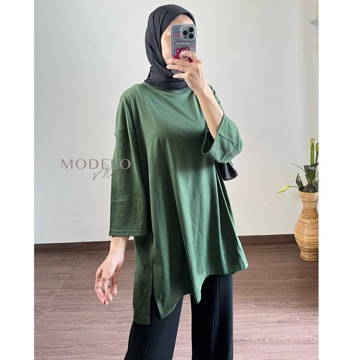 Oversized Blouse Hijab - Kaos Oversize Polos Hijab / Kaos Lengan Panjang Wanita / Kaos Jumbo /