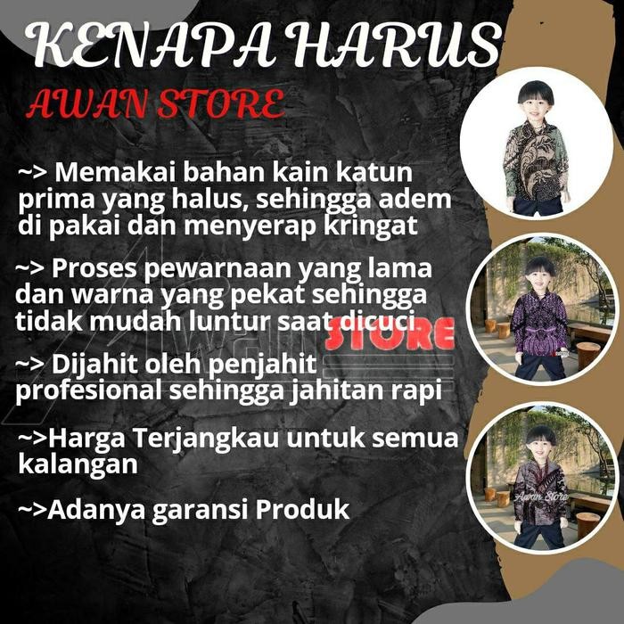 KEMEJA BATIK AYAH DAN BATIK ANAK WARNA HITAM KEMEJA BATIK DEWASA