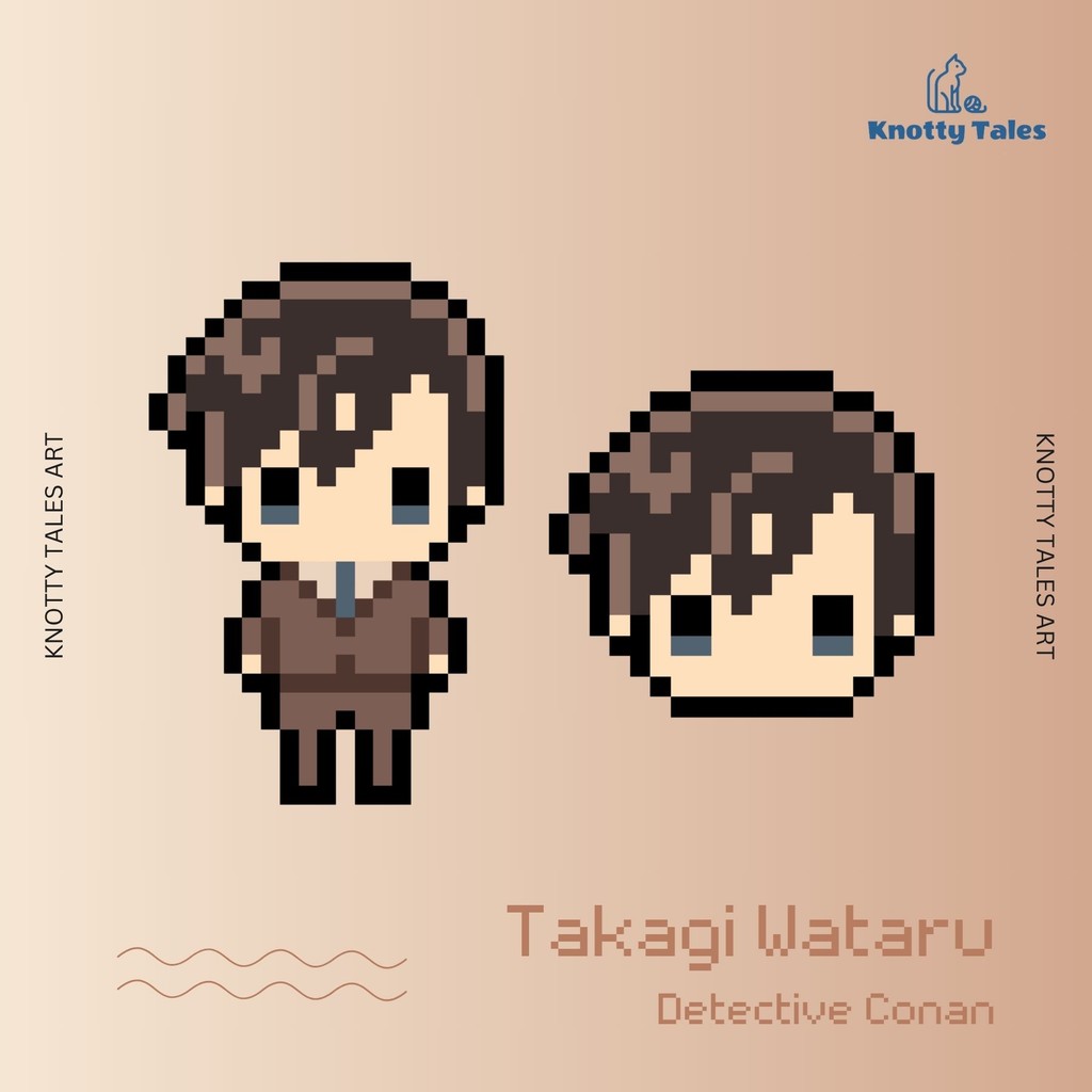 Takagi Wataru Gantungan Kunci Detektif Conan Keychain Detective Merchandise Anime Pixel Handmade