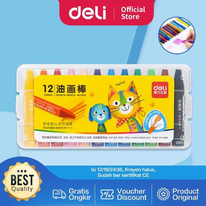 

SARI Deli Krayon Sekolah 12 Warna Cerah Bentuk Segitiga Ergonomis Tangan Bersih 72070