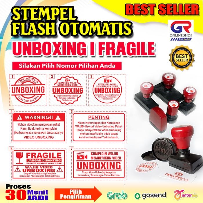

5WUM Stempel Otomatis Fragile/Unboxing Video Cocok Buat Olshop