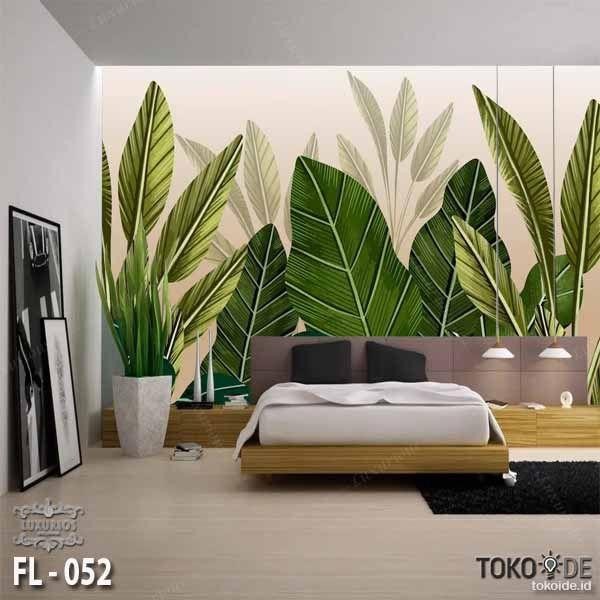 3D Wallpaper Custom Wallpaper 3D Motif Flower Daun Monstera 2