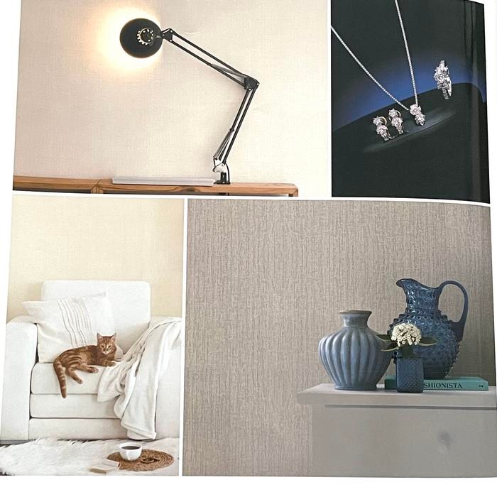 Wallpaper Dinding Peremium, Vinyl Polos Bertekstur Ruang Kantor Tamu