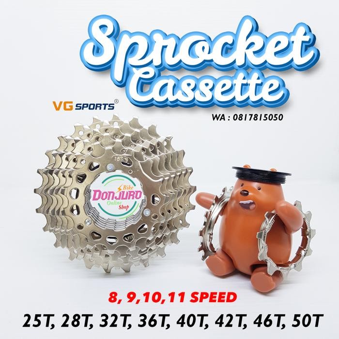 Sprocket Cassette 8 Speed VGSport 25T 28T 32T 36T 40T 42T 46T