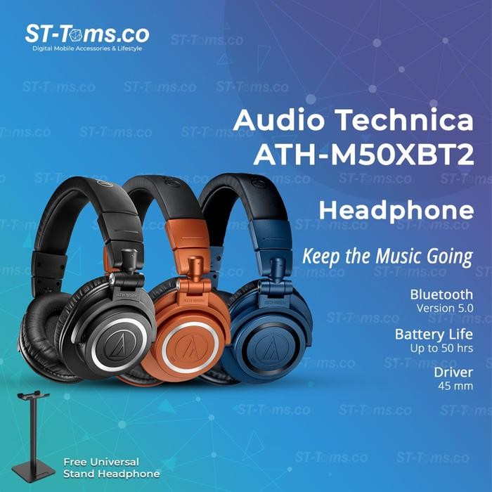 Audio Technica ATH-M50xBT2 / M50X BT2 Monitoring Bluetooth Headphones